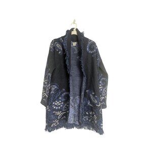 Chico's Black and Blue Paisley Cardigan